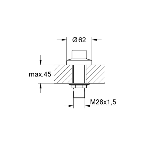 Grohe Schlauchdurchführung 27186 chrom