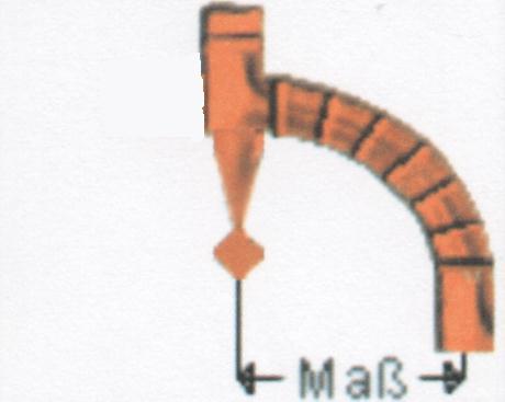 Gliederbogen aus Zink vorbewittert, mit Würfel unten
