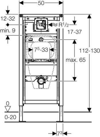 Geberit Duofix Urinal Universal 112-130cm, für Urinal-Steuerung ab 2009