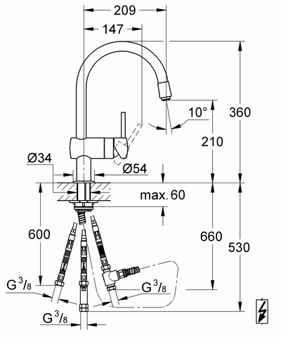 Grohe Einhand-Spültischbatterie Minta 32511 Niederdruck chrom