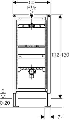Geberit Duofix Urinal 112-130 cm, für AP-Druckspüler
