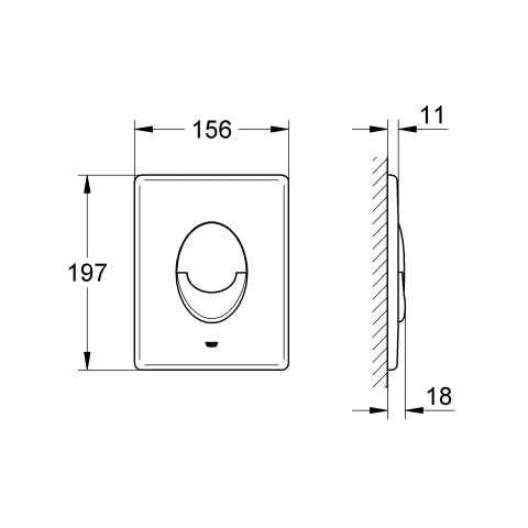 GROHE WC-Betätigung Skate Air 38505 Start/Stopp o.2-Mengen senkrecht