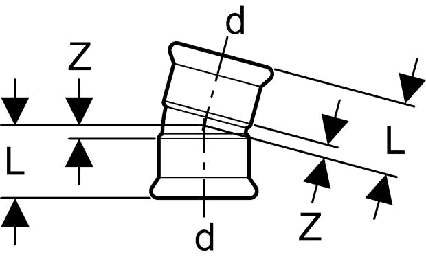 Geberit Mapress Edelstahl Bogen 15° (Cr-Ni-Mo-Stahl)