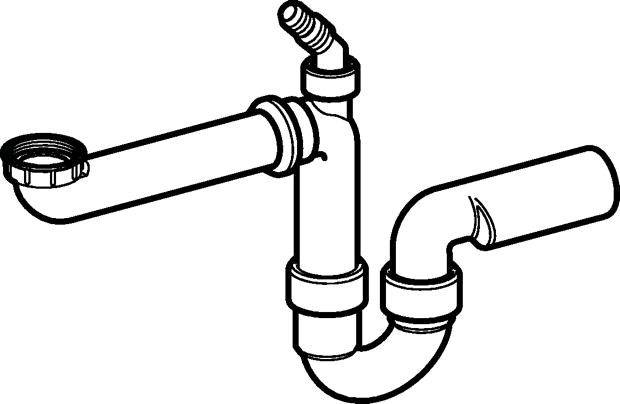Geberit Spültisch-Ablauf G 11/2 x 50 mm weiß für WM und GS in PPf ür ein Becken