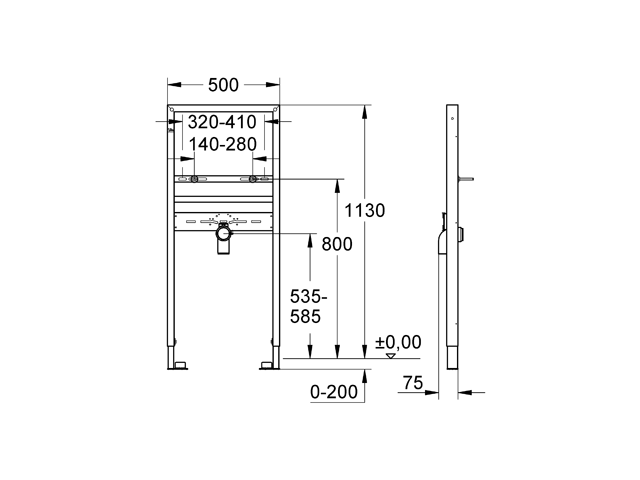 Grohe Rapid SL für Waschtisch 38557 für Einlochbatterie Bauhöhe 1,13 m