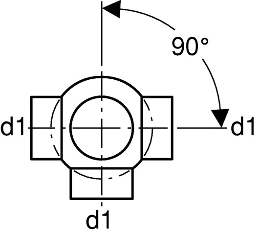 Geberit PE Mehrfach-Abzweig 88,5/90° dreifach DN 100 / 100