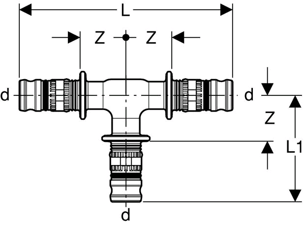 Geberit Mepla T-Stück (PVDF)
