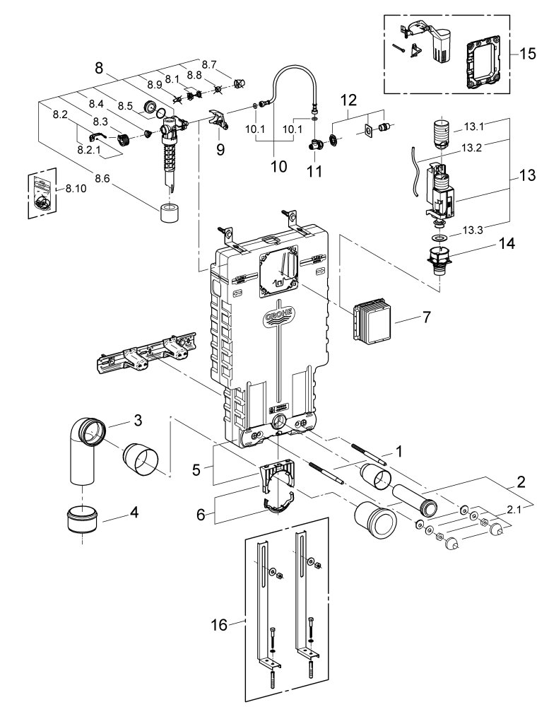 Grohe Uniset für WC 38643 mit Spülkasten GD 2