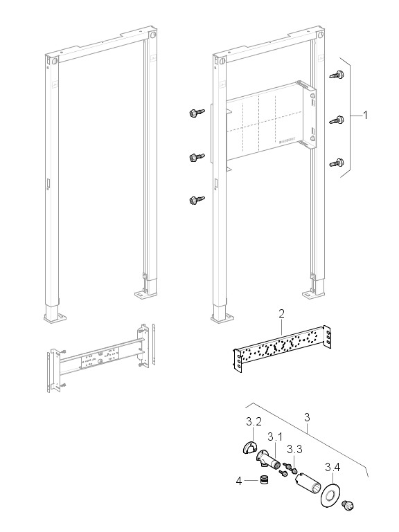 Geberit Duofix Bade-/Duschwanne Traverse, für UP-Armatur