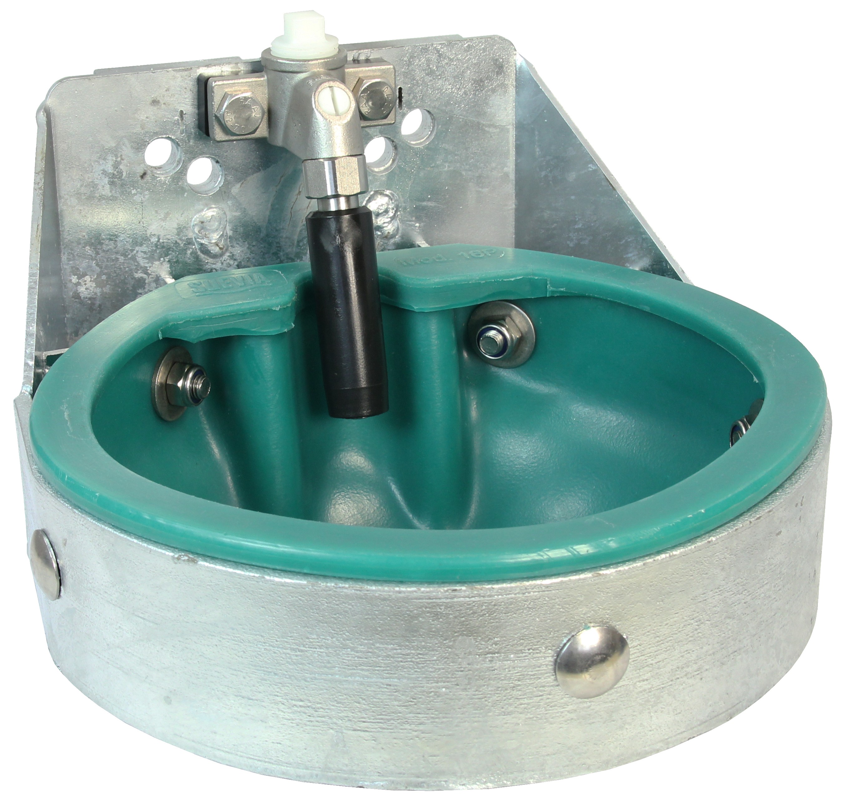 Suevia Tränkebecken Mod. 16 P, VA 3/4", Art.-Nr. 100.0169, aus Kunststoff, Edelstahl-Rohrventil