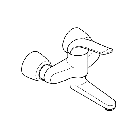 Grohe Einhand-Waschtisch-batterie Euroeco Special 32771 Wandmontage absperrb. S-Anschlüsse chrom