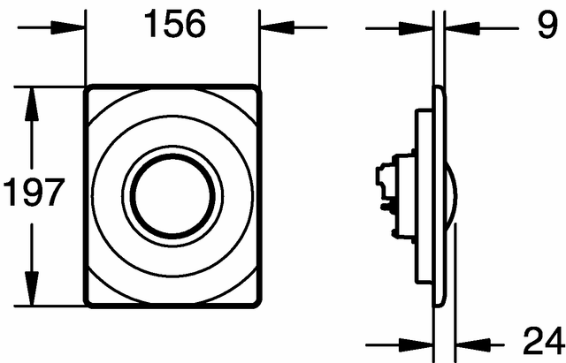 GROHE WC-Betätigung Surf 38574 1-Menge waagr. o. senkr.