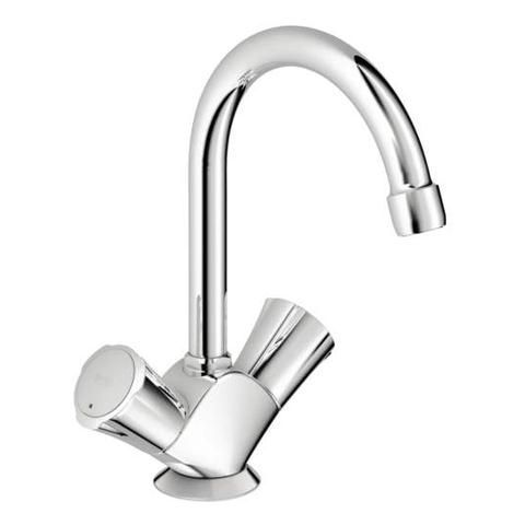 Grohe Zweigriff-Waschtisch-Batterie Costa 21375 Zugst.-Abl.grt. flex. A.-Schläuche chrom