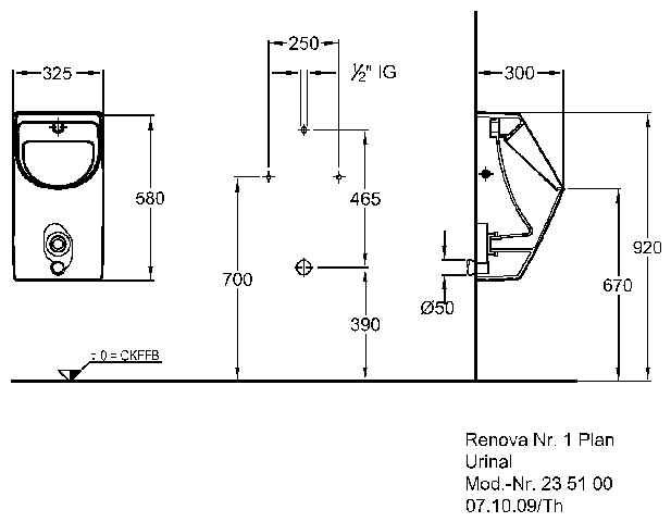 Keramag Urinal Renova Nr. 1 Plan 235100
