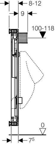Geberit Kombifix Urinal Universal 109-127cm für Urinal-Steuerung ab 2009