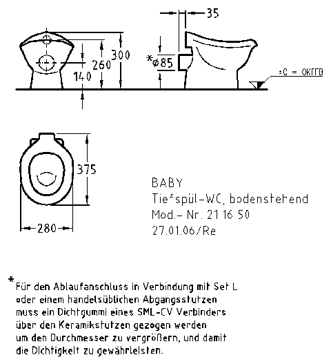 Keramag Tiefspül-WC Baby 211650