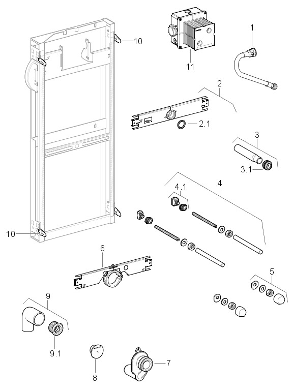 Geberit GIS Urinal Universal 114-132cm für Urinal-Steuerung ab 2009