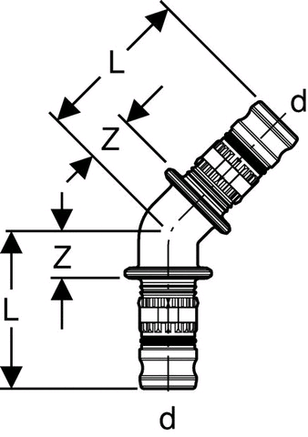 Geberit Mepla Winkel 45° (PVDF)