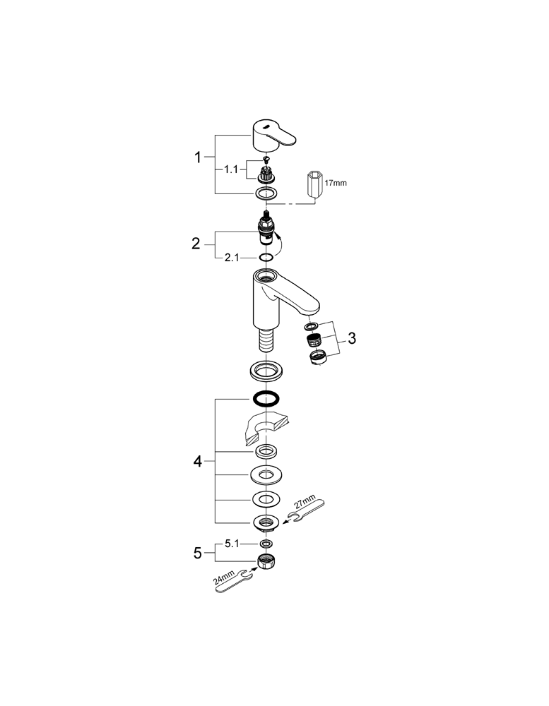 Grohe Standventil Eurostyle C 23039 SpeedClean Mousseur chrom