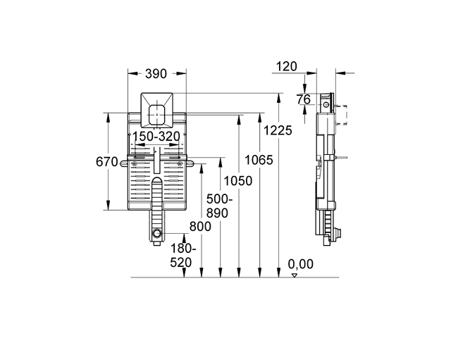 Grohe Uniset für Urinal 38785 mit Rapido U man. Bet./Tectron IR El. 6/230V