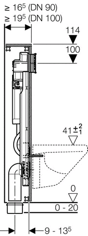 Geberit GIS Wand-WC min. 114 cm UP-Spülkasten UP320