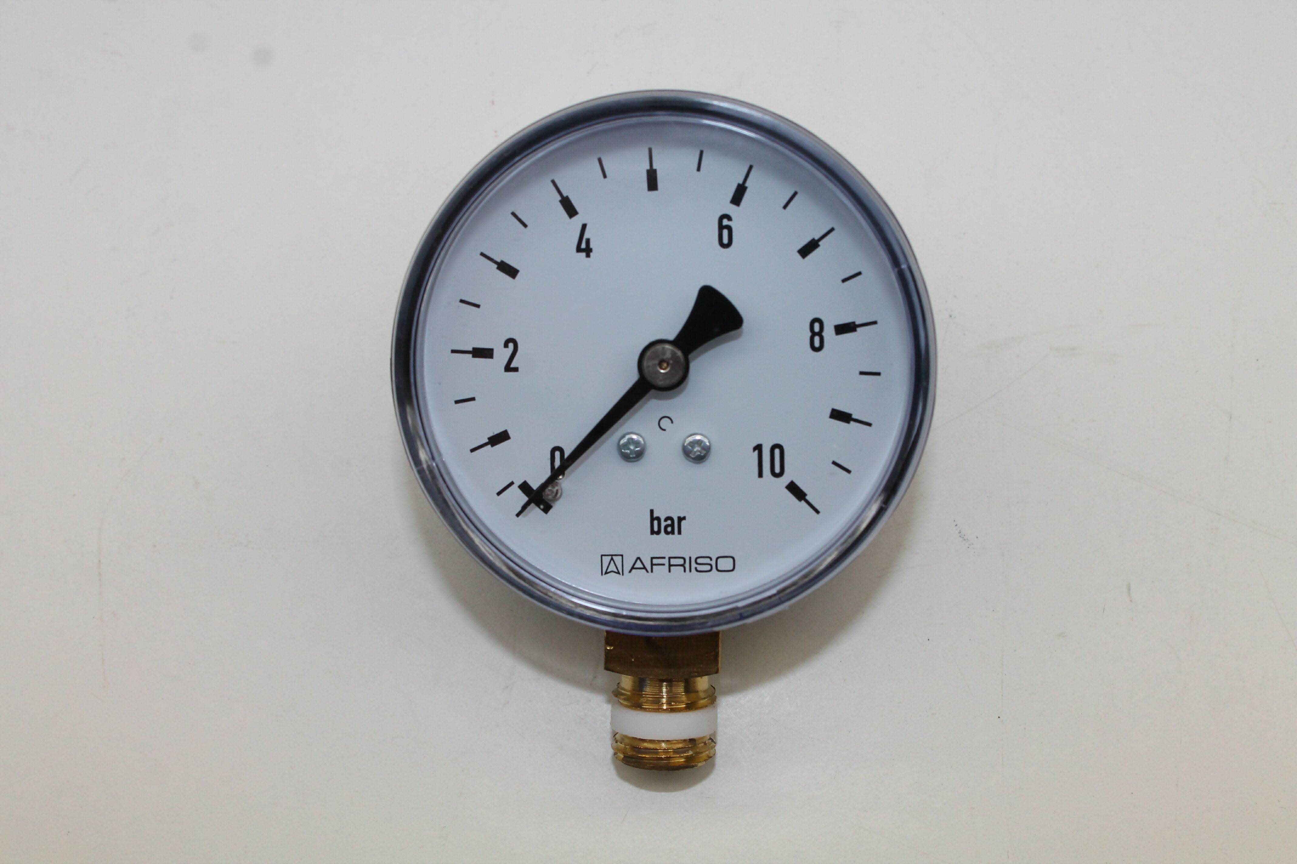 Manometer 10 bar, D: 63mm, DN08 (1/4"), Abgang unten