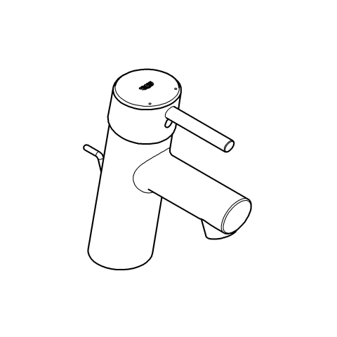 GROHE Einhand-WT-Batterie Concetto 32204 mit Zugstangen-Ablaufgarnitur