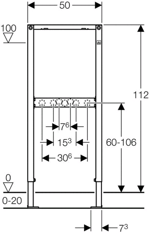 Geberit Duofix Bade-/ Duschwanne 112 cm, für AP-Armatur