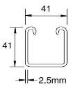 Tyco C-Profilschiene Unistrut P1000T, feuerverz., 41x41 x 2,5 mm, Länge 6 m