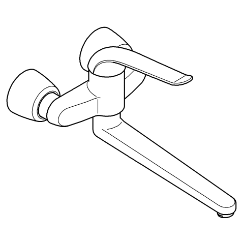 Grohe Einhand-Waschtisch-batterie Euroeco Special 32775 Wandmontage Ausladung 341mm chrom