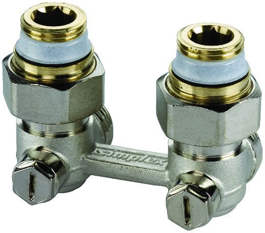 Simplex Zweirohr-Hahnblock Exclusiv E1/50 f. Ventil-HK m. 1/2" IG