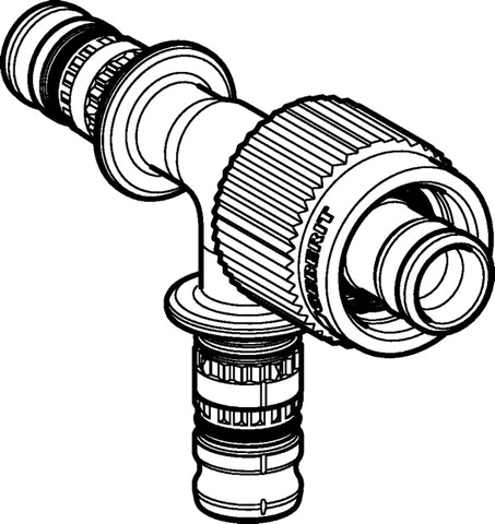 Geberit Mepla Übergang T-Stück m. MeplaFix Adapter (PVDF)
