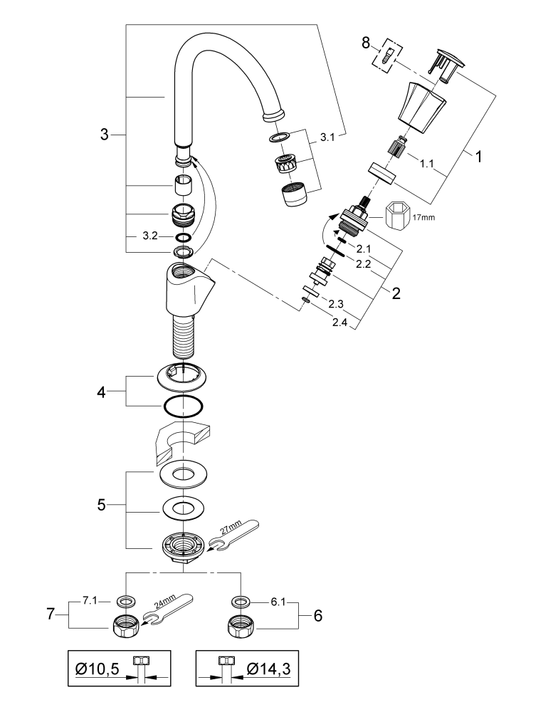 Grohe Standventil Costa 20393 DN15 Mark. blau schwenkbarer Rohrauslauf chrom