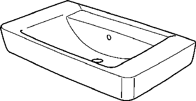 Keramag Möbel-Waschtisch Renova Nr.1 Plan 122188 850x480mm ohne Hahnloch mit Überlauf