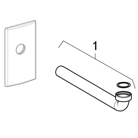 Geberit Fertigbauset für WT-Element mit UP-Geruchsverschluss, Edelstahl