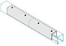 Tyco Einschub-Schienenkupplung P1218, 305x41x6 mm, sendzimirverz., zu Schiene 41x41mm