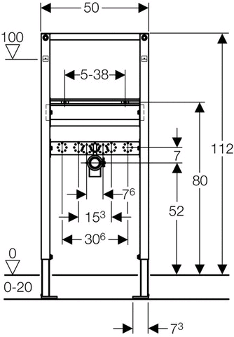Geberit Duofix Waschtisch 112 cm, für Einlocharmatur