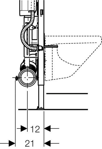 Geberit Duofix Wand-WC 112 cm mit UP-Spülkasten UP320, 8 cm höhenverstellbar