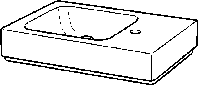 Keramag Waschtisch iCon xs, Ablagefläche rechts, 530x310cm