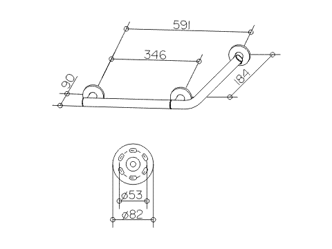 Keuco Winkelgriff Plan Care 34907, verchromt, 673/266 mm