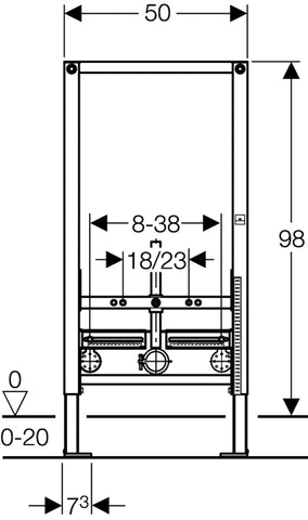 Geberit Duofix Wand-Bidet 98 cm, für Einlocharmatur