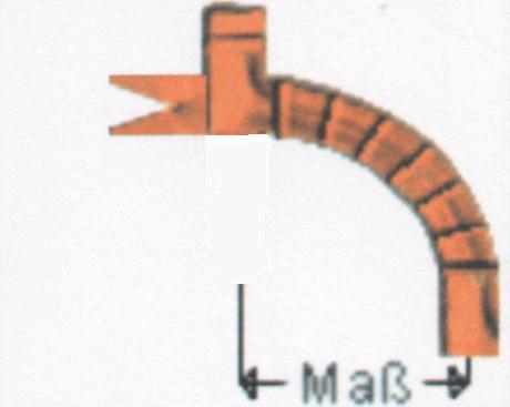 Gliederbogen aus Kupfer, mit Fischmaul