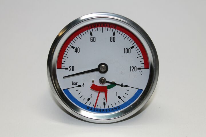 Thermomanometer DN15 (1/2") Geh. 80 mm, Abg. hinten, 0-4 bar