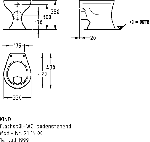 Keramag Flachspül-WC Kind 211500