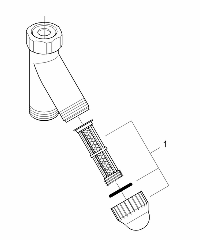 Grohe WAS-Schrägfilter 41275 DN20 bis 80 Gr. C mit Klarsicht-Kappe chrom