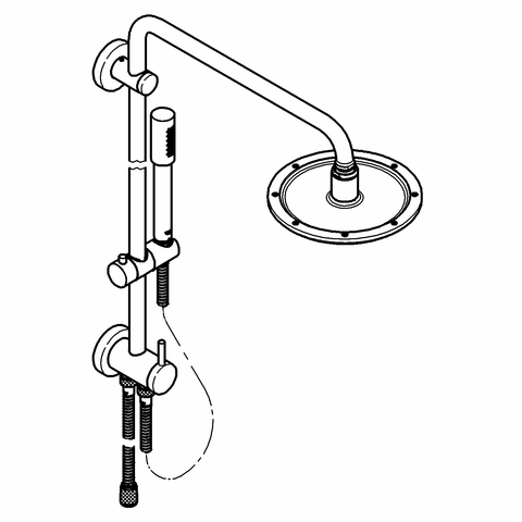 Grohe Duschsystem Rainshower 27058 mit Umstellung Kopf- u. Handbrause chrom
