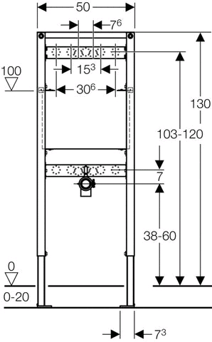 Geberit Duofix Ausgussbecken 112-130 cm, für Wandarmatur