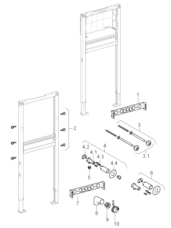 Geberit Duofix Waschtisch 112 cm, für Einlocharmatur