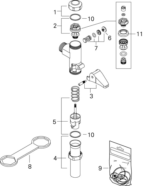Grohe DAL-Automatic-Spüler 37139 DN 20 für WC Aufputz aus Messing chrom