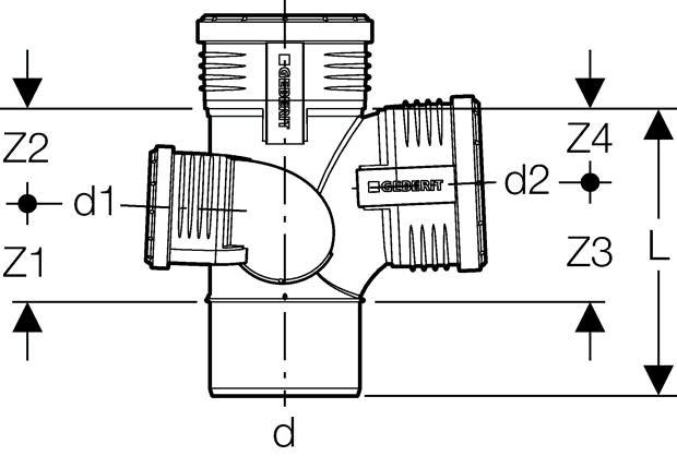 Geberit Silent-PP Schacht-Bogenabzweig 87,5° rechts, m. Muffen